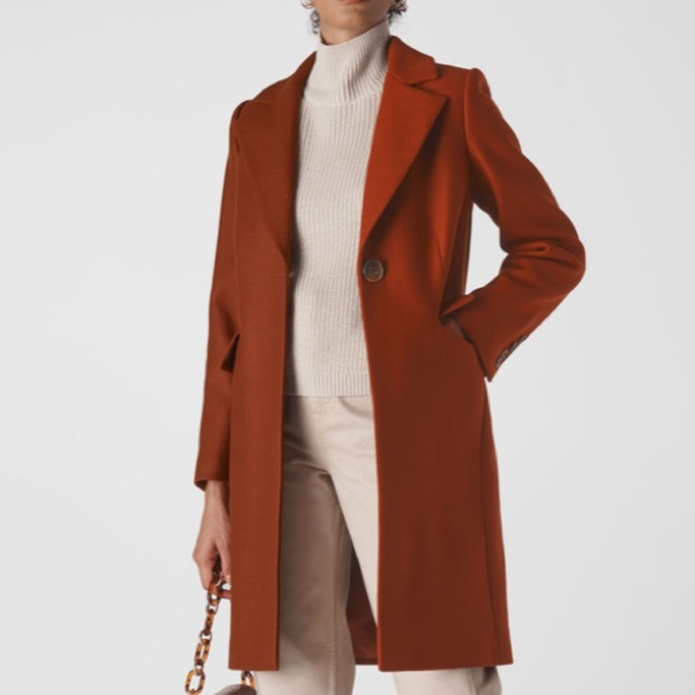 Whistles Rust Pea Coat in size 2